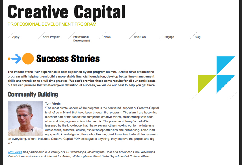 Creative Capital, Professional Development, Success Stories